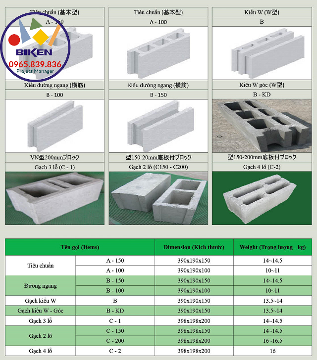 Gạch Không Nung, Gạch Block Biken - Uy Tín Chất Lượng Giá Rẻ